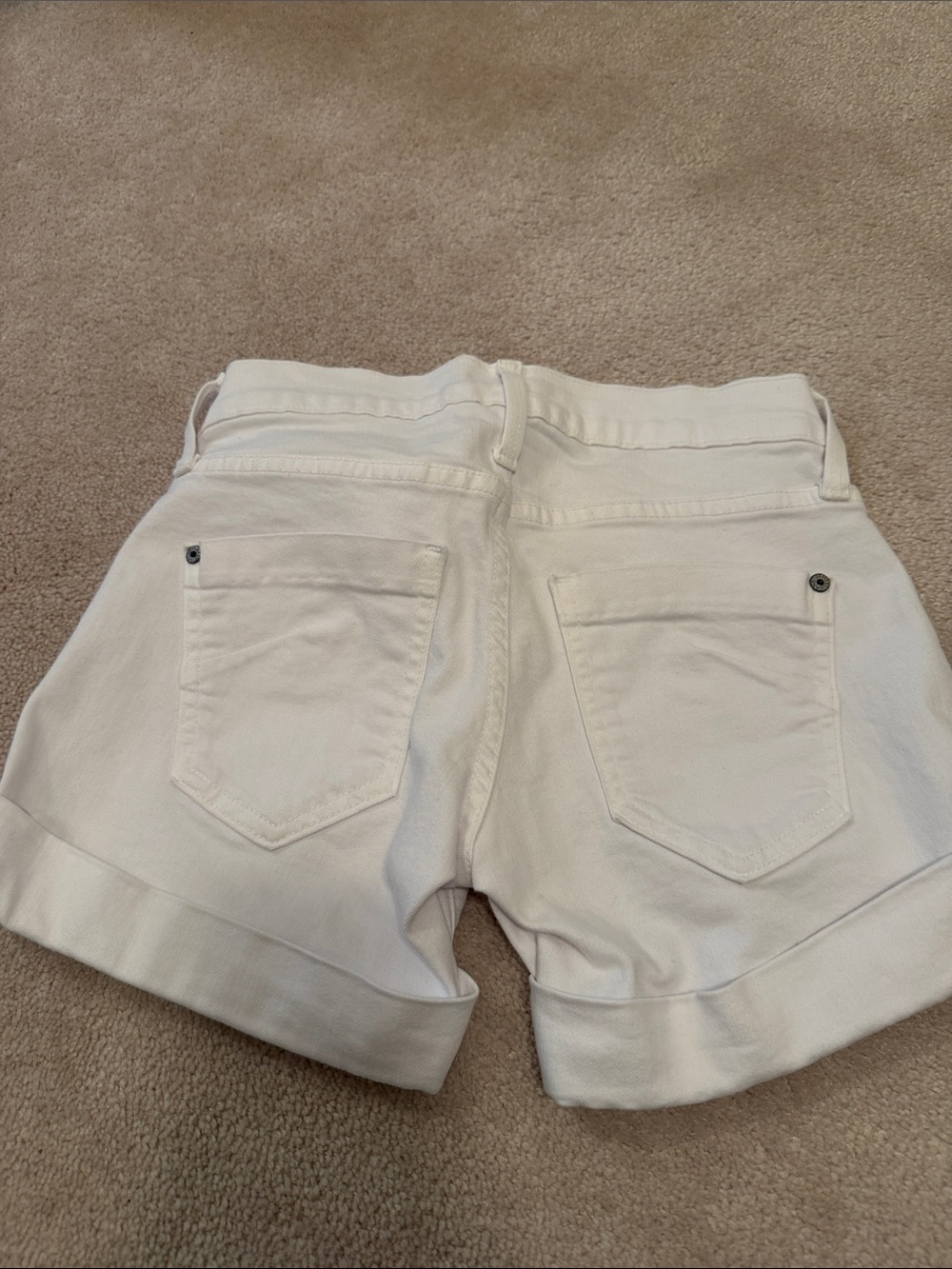James Jeans Cream Cuffed Denim Shorts